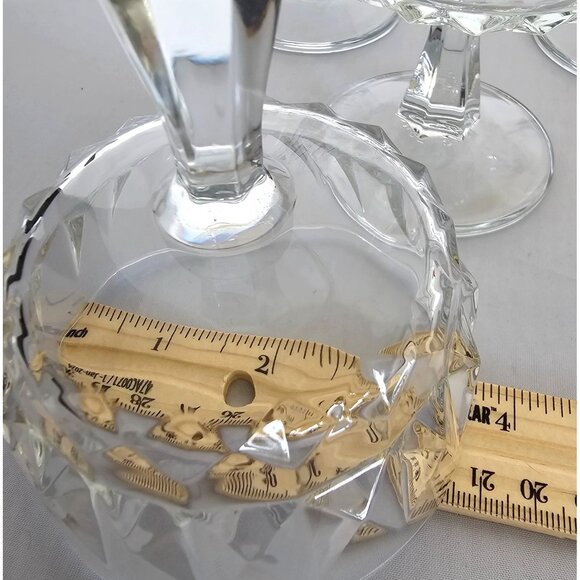 4 Arcoroc Artic Champagne Coupe Glasses 4" France wedge cut glass cubism cubist - Picture 5 of 5